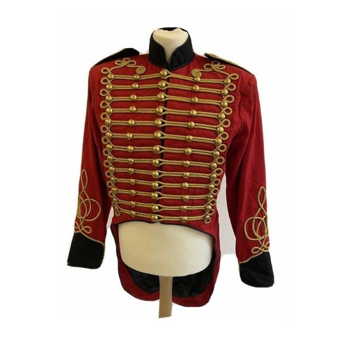 New men's Military Hussar Tail coat in red black